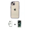 MARSİLYAN™- iPhone 14 Kılıf Vadi Minimal - Şeffaf 360 Full Body Arka Koruyucu + Shine Kamera Lens - YL