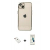 MARSİLYAN™- iPhone 14 Kılıf Vadi Minimal - Şeffaf Pasifik Cam Ekran Koruyucu + Diamond Kamera Lens - KI