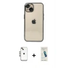 MARSİLYAN™- iPhone 14 Kılıf Vadi Minimal - Şeffaf Pasifik Cam Ekran Koruyucu + Shine Kamera Lens - GI