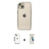 MARSİLYAN™- iPhone 14 Kılıf Vadi Minimal - Şeffaf Pasifik Cam Ekran Koruyucu + Shine Kamera Lens - GI