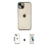 MARSİLYAN™- iPhone 14 Kılıf Vadi Minimal - Şeffaf Pasifik Cam Ekran Koruyucu + Shine Kamera Lens - GD