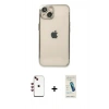 MARSİLYAN™- iPhone 14 Kılıf Vadi Minimal - Şeffaf Pasifik Cam Ekran Koruyucu + Shine Kamera Lens - KI