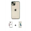 MARSİLYAN™- iPhone 14 Kılıf Vadi Minimal - Şeffaf Pasifik Cam Ekran Koruyucu + Shine Kamera Lens - KI