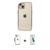 MARSİLYAN™- iPhone 14 Kılıf Vadi Minimal - Şeffaf Pasifik Cam Ekran Koruyucu + Shine Kamera Lens - MI