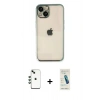 MARSİLYAN™- iPhone 14 Kılıf Vadi Minimal - Şeffaf Pasifik Cam Ekran Koruyucu + Shine Kamera Lens - YL