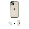 MARSİLYAN™- iPhone 14 Kılıf Vadi Minimal - Şeffaf Pasifik Cam Ekran Koruyucu + Diamond Kamera Lens - YL