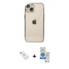MARSİLYAN™- iPhone 14 Kılıf Vadi Minimal - Şeffaf Royal Nano Ekran Koruyucu + Diamond Kamera Lens - KI