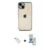 MARSİLYAN™- iPhone 14 Kılıf Vadi Minimal - Şeffaf Royal Nano Ekran Koruyucu + Diamond Kamera Lens - KI