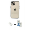 MARSİLYAN™- iPhone 14 Kılıf Vadi Minimal - Şeffaf Royal Nano Ekran Koruyucu + Diamond Kamera Lens - PE