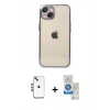MARSİLYAN™- iPhone 14 Kılıf Vadi Minimal - Şeffaf Royal Nano Ekran Koruyucu + Shine Kamera Lens - MI
