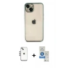 MARSİLYAN™- iPhone 14 Kılıf Vadi Minimal - Şeffaf Royal Nano Ekran Koruyucu + Shine Kamera Lens - GS
