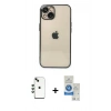 MARSİLYAN™- iPhone 14 Kılıf Vadi Minimal - Şeffaf Royal Nano Ekran Koruyucu + Shine Kamera Lens - YL