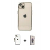 MARSİLYAN™- iPhone 14 Kılıf Vadi Minimal - Siyah Bilvis 3D Cam Ekran Koruyucu + Shine Kamera Lens - GD