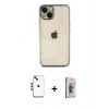 MARSİLYAN™- iPhone 14 Kılıf Vadi Minimal - Siyah Bilvis 3D Cam Ekran Koruyucu + Shine Kamera Lens - GD