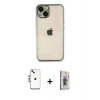 MARSİLYAN™- iPhone 14 Kılıf Vadi Minimal - Siyah Bilvis 3D Cam Ekran Koruyucu + Shine Kamera Lens - GS