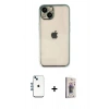 MARSİLYAN™- iPhone 14 Kılıf Vadi Minimal - Siyah Bilvis 3D Cam Ekran Koruyucu + Shine Kamera Lens - MI