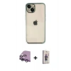 MARSİLYAN™- iPhone 14 Kılıf Vadi Minimal - Siyah Bilvis 3D Cam Ekran Koruyucu + Raze Metal Kamera Lens - MR