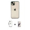 MARSİLYAN™- iPhone 14 Kılıf Vadi Minimal - Siyah Bilvis 3D Mat Cam Ekran Koruyucu + Shine Kamera Lens - GS