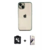 MARSİLYAN™- iPhone 14 Kılıf Vadi Minimal - Siyah Bilvis 3D Mat Cam Ekran Koruyucu + PVD Metal Kamera Lens - YL