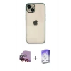 MARSİLYAN™- iPhone 14 Kılıf Vadi Minimal - Siyah Bilvis 5in1 3D Magic Cam Ekran Koruyucu + Raze Metal Kamera Lens - KI