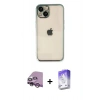 MARSİLYAN™- iPhone 14 Kılıf Vadi Minimal - Siyah Bilvis 5in1 3D Magic Cam Ekran Koruyucu + Raze Metal Kamera Lens - MR