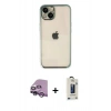 MARSİLYAN™- iPhone 14 Kılıf Vadi Minimal - Siyah Bilvis Hayalet Cam Ekran Koruyucu + Raze Metal Kamera Lens - MR