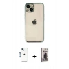 MARSİLYAN™- iPhone 14 Kılıf Vadi Minimal - Siyah Bilvis Hayalet Cam Ekran Koruyucu + Shine Kamera Lens - MI