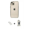 MARSİLYAN™- iPhone 14 Kılıf Vadi Minimal - Siyah Bilvis Hayalet Cam Ekran Koruyucu + Diamond Kamera Lens - SABE