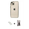 MARSİLYAN™- iPhone 14 Kılıf Vadi Minimal - Siyah Bilvis Hayalet Cam Ekran Koruyucu + Diamond Kamera Lens - SABE