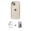 MARSİLYAN™- iPhone 14 Kılıf Vadi Minimal - Siyah Bilvis Hayalet Cam Ekran Koruyucu + Shine Kamera Lens - SH
