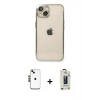 MARSİLYAN™- iPhone 14 Kılıf Vadi Minimal - Siyah Bilvis Hayalet Cam Ekran Koruyucu + Shine Kamera Lens - SH