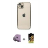 MARSİLYAN™- iPhone 14 Kılıf Vadi Minimal - Siyah Buffer Cam Ekran Koruyucu + Raze Metal Kamera Lens - GS