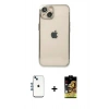 MARSİLYAN™- iPhone 14 Kılıf Vadi Minimal - Siyah Buffer Cam Ekran Koruyucu + Shine Kamera Lens - MI
