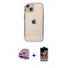 MARSİLYAN™- iPhone 14 Kılıf Vadi Minimal - Siyah Buffer Hayalet Cam Ekran Koruyucu + Raze Metal Kamera Lens - GS