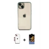 MARSİLYAN™- iPhone 14 Kılıf Vadi Minimal - Siyah Buffer Hayalet Cam Ekran Koruyucu + Shine Kamera Lens - KI
