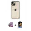 MARSİLYAN™- iPhone 14 Kılıf Vadi Minimal - Siyah Buffer Hayalet Cam Ekran Koruyucu + Raze Metal Kamera Lens - KI