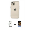 MARSİLYAN™- iPhone 14 Kılıf Vadi Minimal - Siyah Buffer Hayalet Cam Ekran Koruyucu + Shine Kamera Lens - YL
