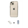 MARSİLYAN™- iPhone 14 Kılıf Vadi Minimal - Siyah Joko Magic 5D Cam + Diamond Kamera Lens - KI