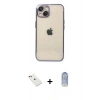 MARSİLYAN™- iPhone 14 Kılıf Vadi Minimal - Siyah Joko Magic 5D Cam + Diamond Kamera Lens - KI