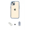 MARSİLYAN™- iPhone 14 Kılıf Vadi Minimal - Siyah Joko Magic 5D Cam + Diamond Kamera Lens - YL