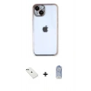 MARSİLYAN™- iPhone 14 Kılıf Vadi Minimal - Siyah Joko Magic 5D Cam + Diamond Kamera Lens - YL