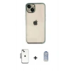 MARSİLYAN™- iPhone 14 Kılıf Vadi Minimal - Siyah Joko Magic 5D Cam + Gümüş Shine Kamera Lens