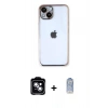 MARSİLYAN™- iPhone 14 Kılıf Vadi Minimal - Siyah Joko Magic 5D Cam + PVD Metal Kamera Lens - MI