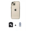 MARSİLYAN™- iPhone 14 Kılıf Vadi Minimal - Siyah Joko Magic 5D Cam + PVD Metal Kamera Lens - GS