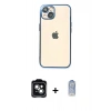 MARSİLYAN™- iPhone 14 Kılıf Vadi Minimal - Siyah Joko Magic 5D Cam + PVD Metal Kamera Lens - YL