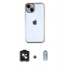 MARSİLYAN™- iPhone 14 Kılıf Vadi Minimal - Siyah Joko Magic 5D Cam + PVD Metal Kamera Lens - YL
