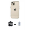 MARSİLYAN™- iPhone 14 Kılıf Vadi Minimal - Siyah Joko Magic 5D Cam + PVD Metal Kamera Lens - YL