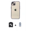 MARSİLYAN™- iPhone 14 Kılıf Vadi Minimal - Siyah Joko Magic 5D Cam + PVD Metal Kamera Lens - YL