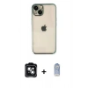 MARSİLYAN™- iPhone 14 Kılıf Vadi Minimal - Siyah Joko Magic 5D Cam + PVD Metal Kamera Lens - YL