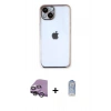 MARSİLYAN™- iPhone 14 Kılıf Vadi Minimal - Siyah Joko Magic 5D Cam + Raze Metal Kamera Lens - GS